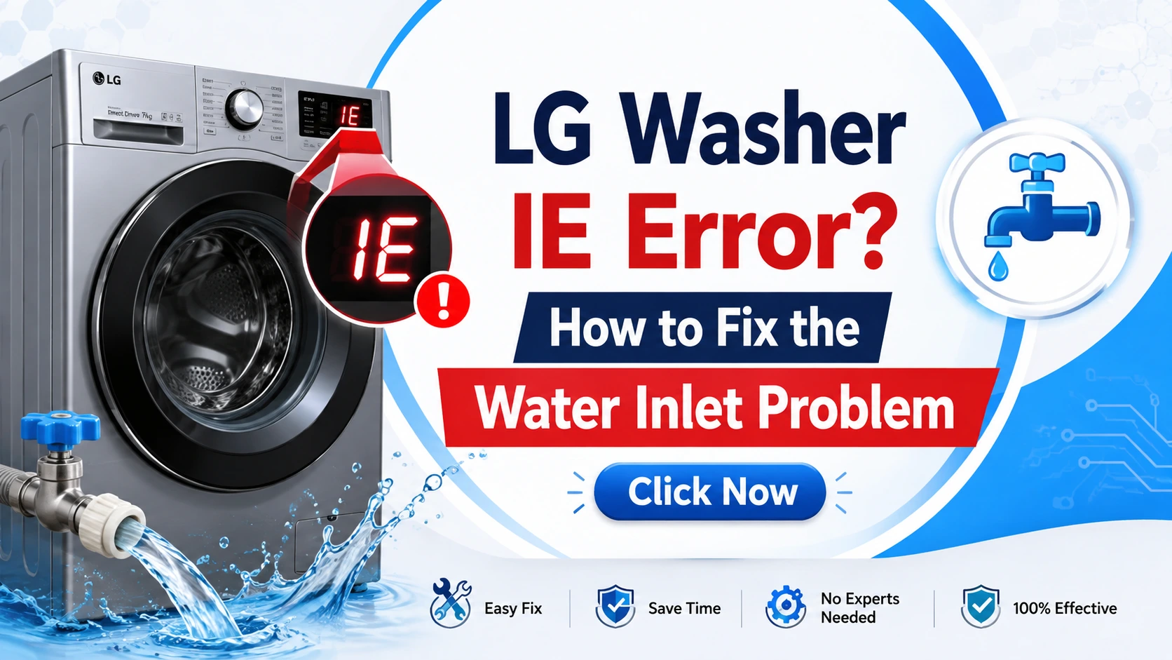 LG Washer IE Error? How to Fix the Water inlet Problem