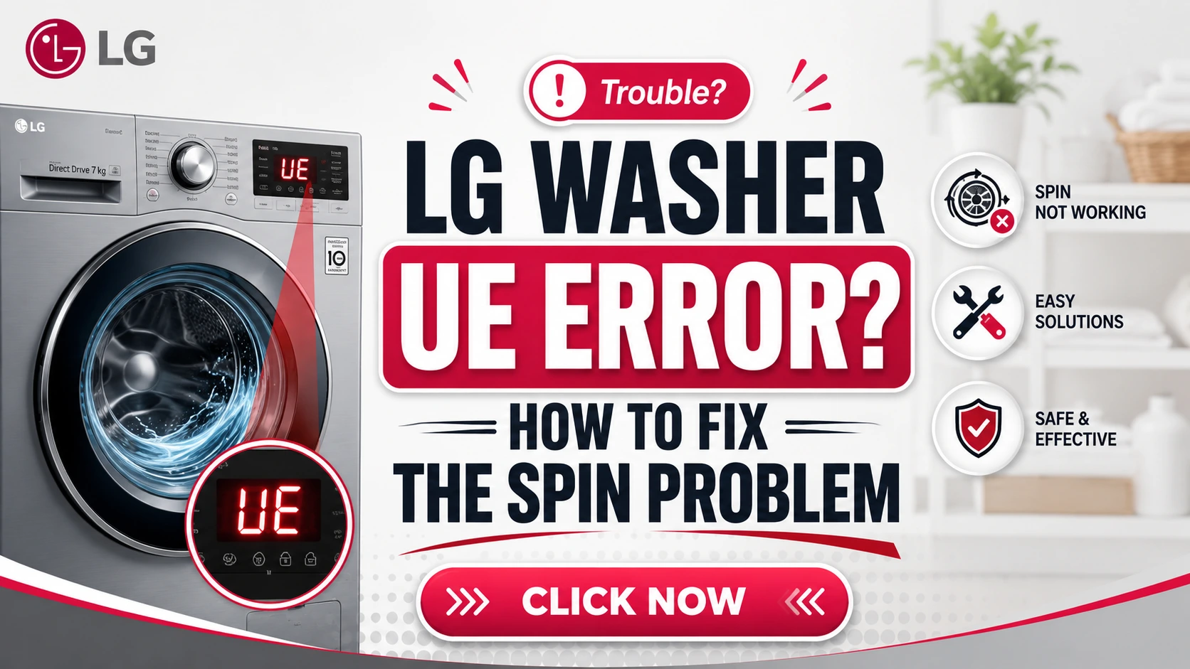 LG Washer UE Error? How to Fix the Spin Problem