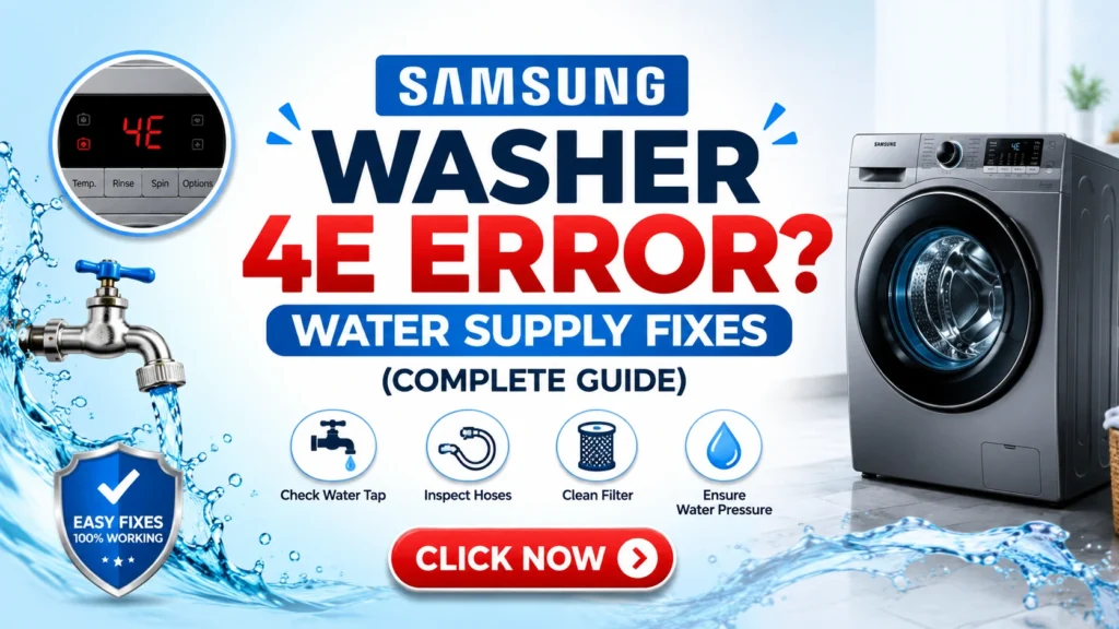 Samsung Washer 4E Error? Water Supply Fixes (Complete Guide)